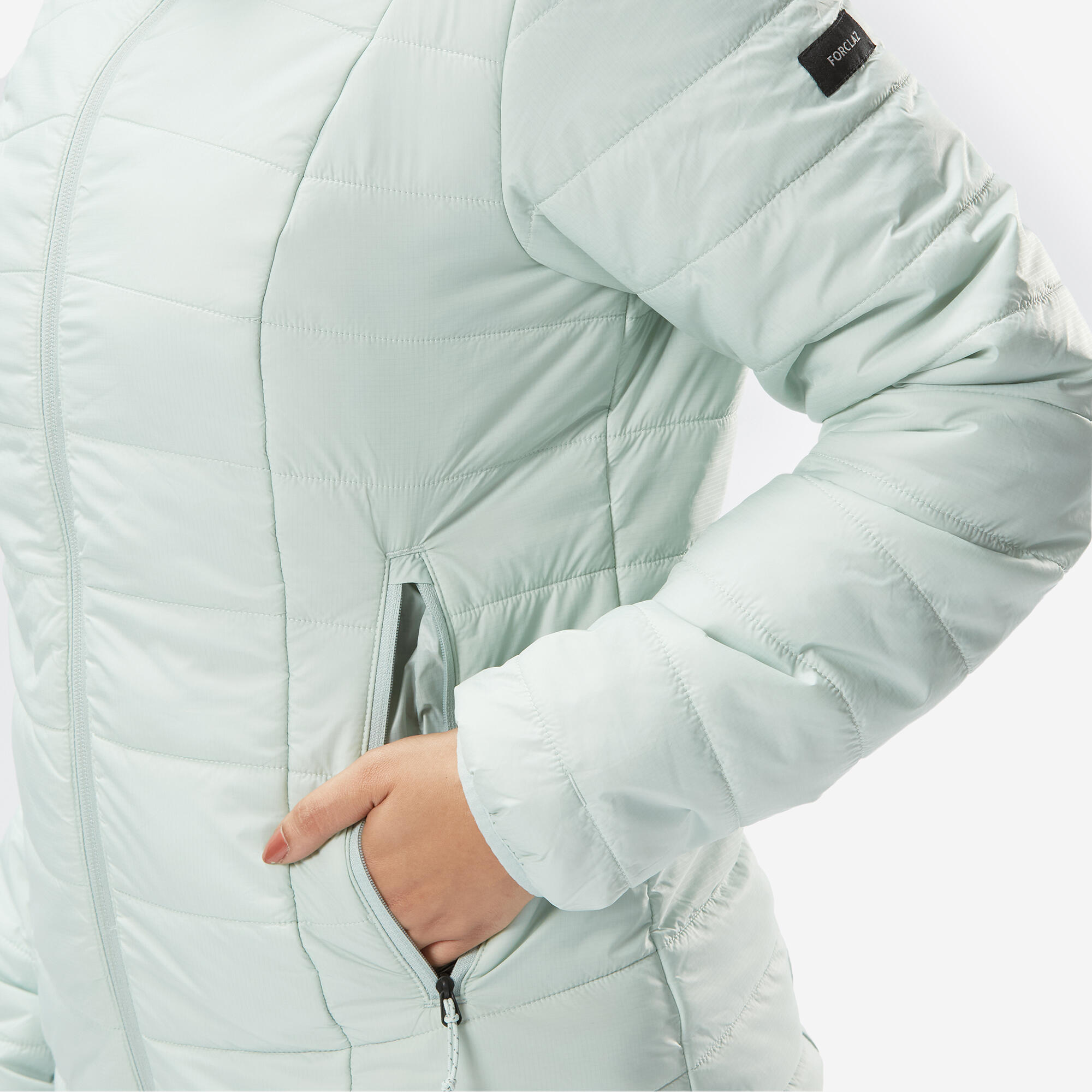Women Warm Puffer Jacket with hood for mountain trekking- MT100  -5°C