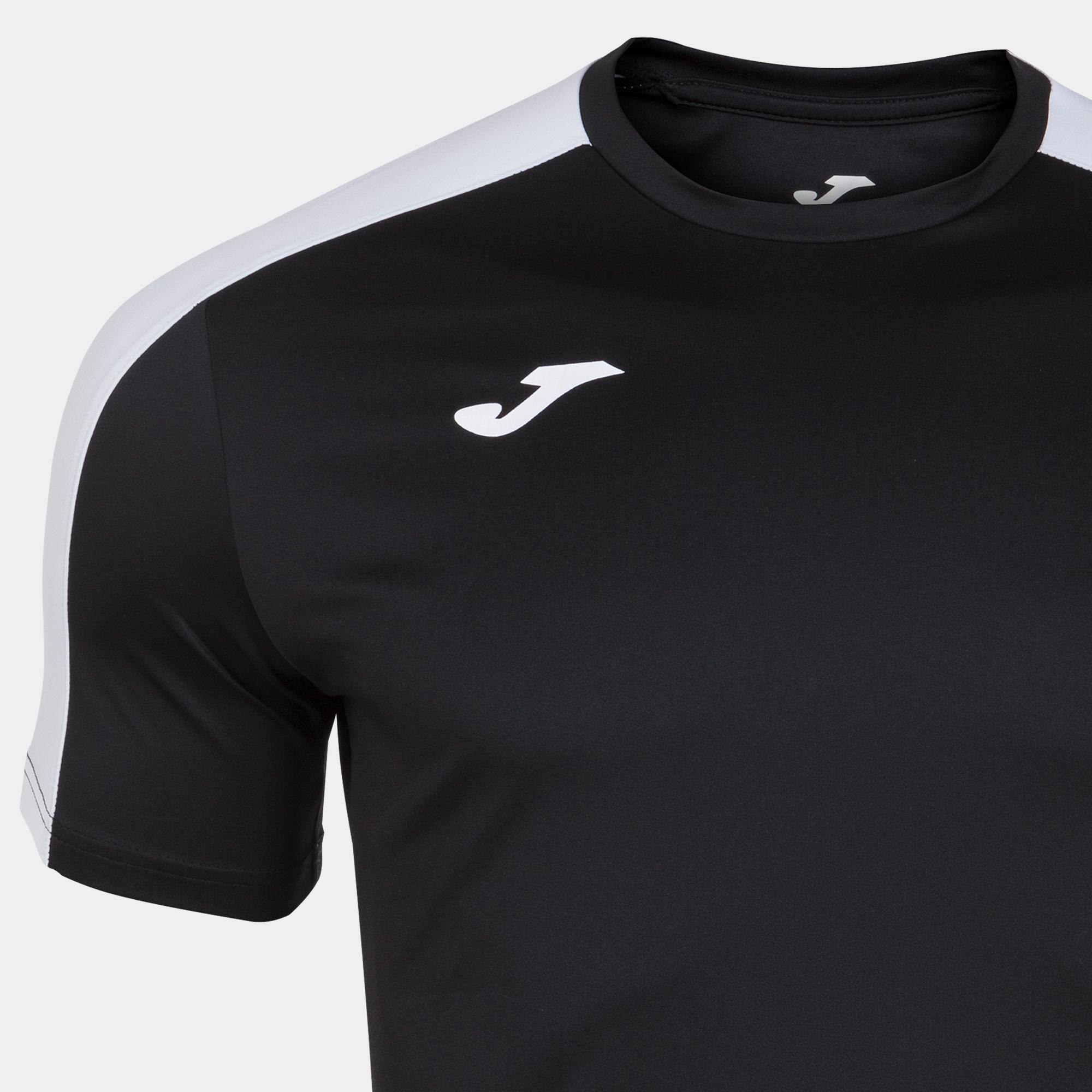 Camiseta futbol academy Joma adulto negro - blanco - CD 3/4