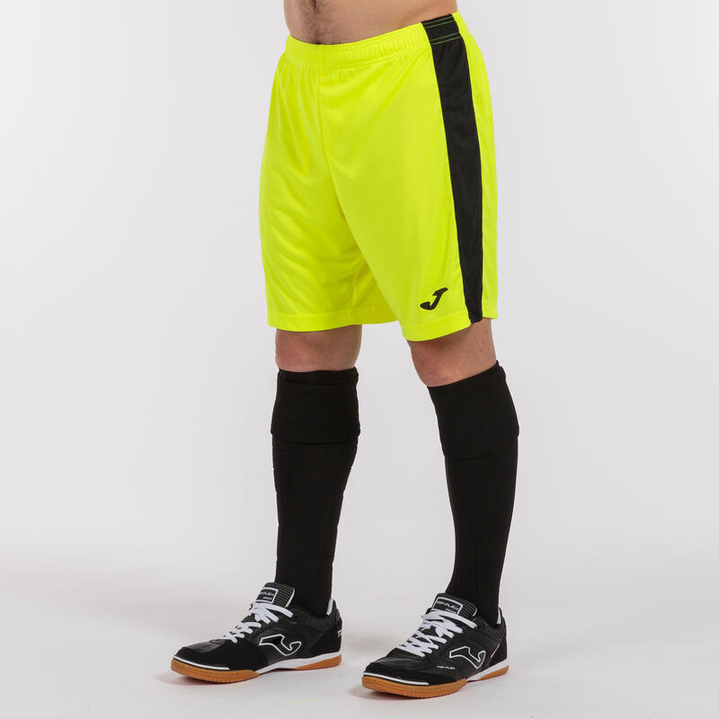 Pantalón corto de fútbol Joma Adulto Amarillo/Negro