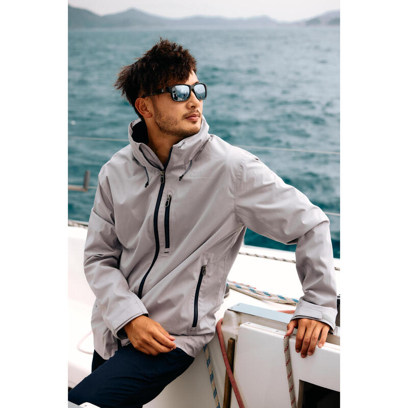 Veste de voile imperméable Homme - Sailing 500 grise claire