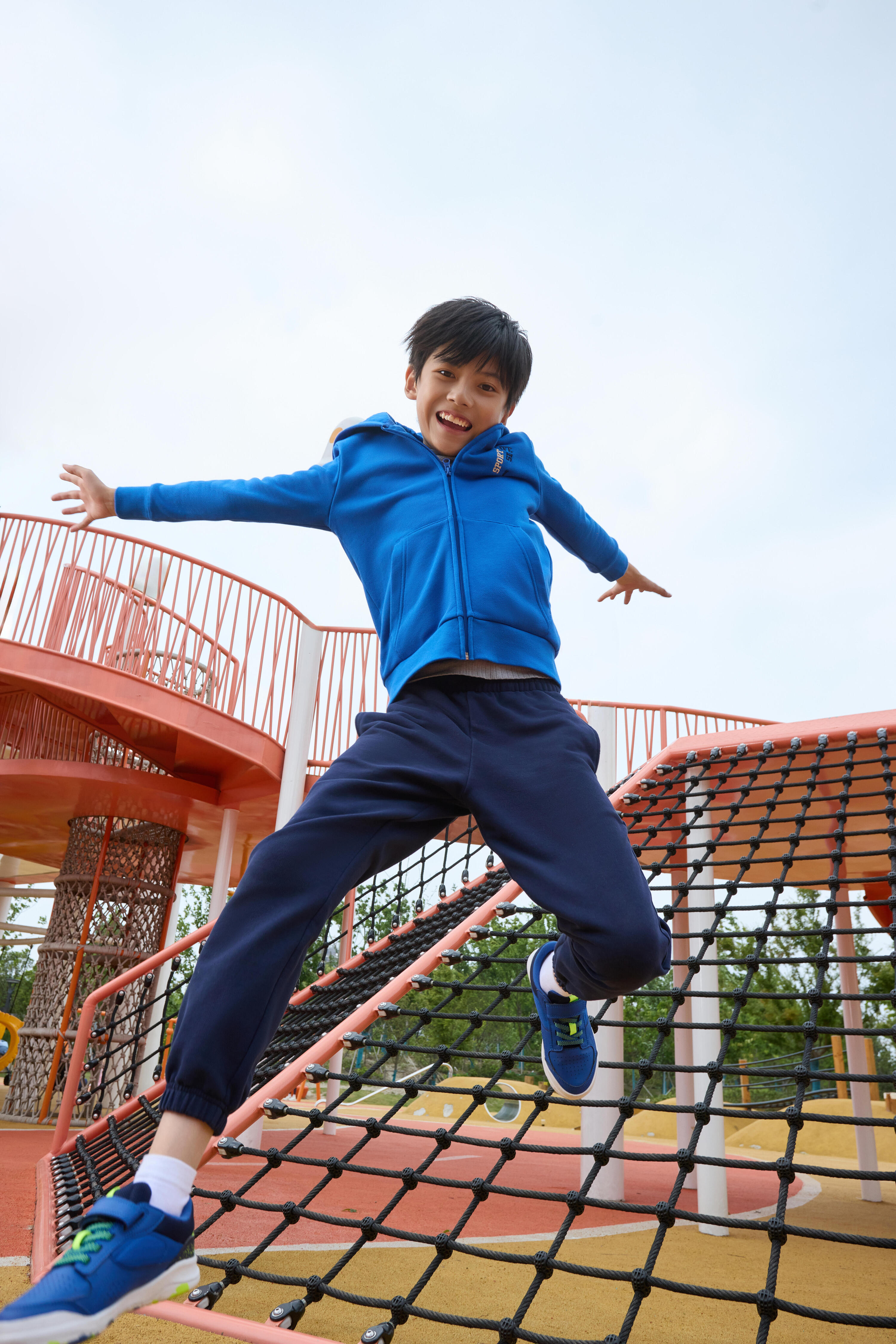 Scarpe da ginnastica bambino PLAYVENTURE YARD con strap azzurro-giallo 16/32