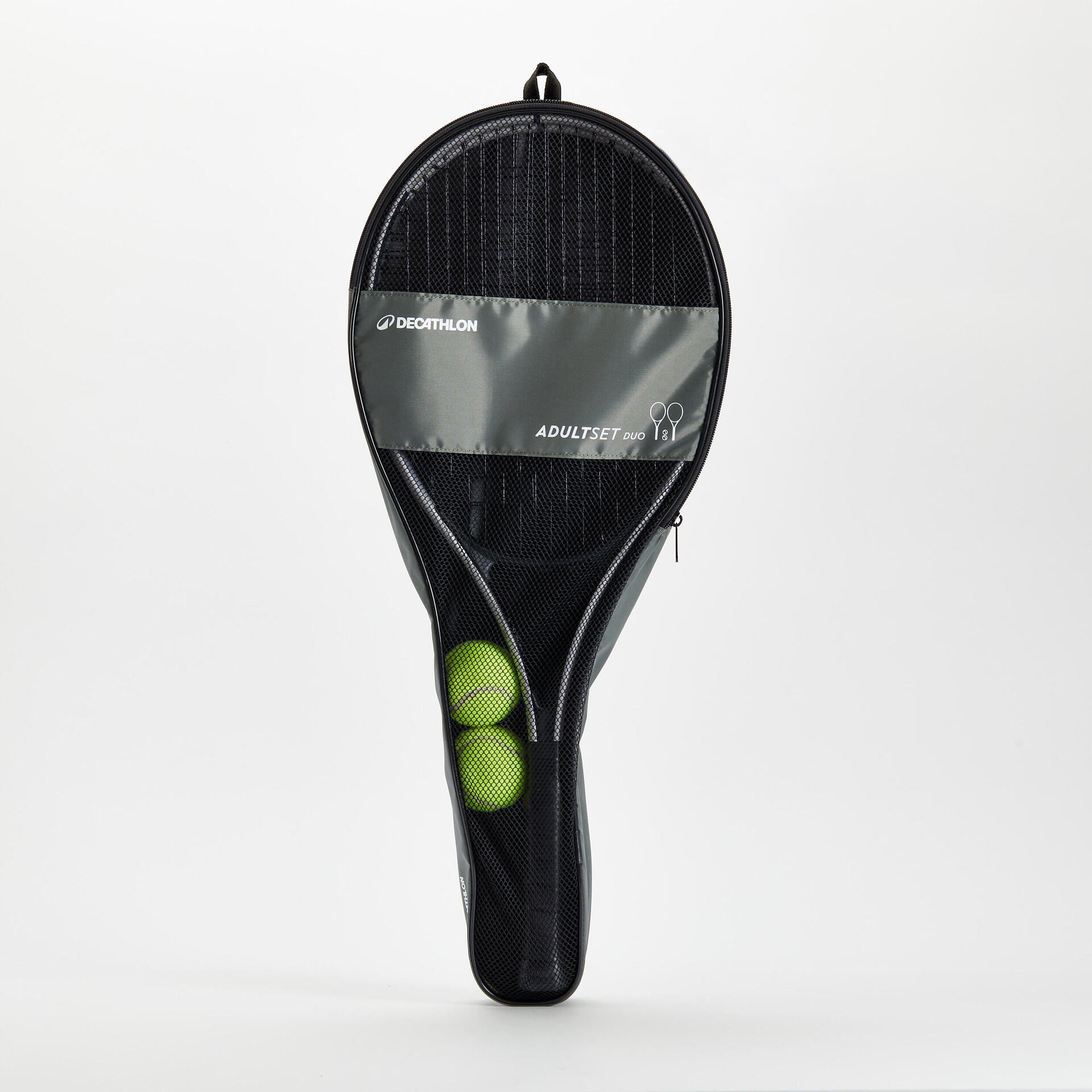Extendable Tennis Racket Duo Adult Essential Tennis Set - 2 Rackets + 2 Balls + 1 Bag