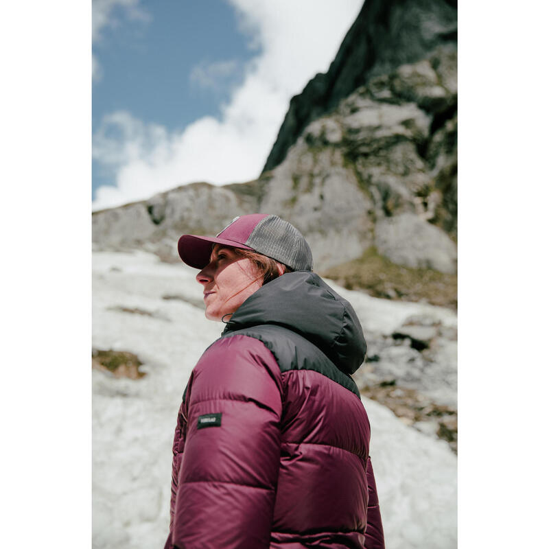 Daunenjacke Damen Kapuze warm bis -20 °C Trekking - MT900 bordeauxrot 