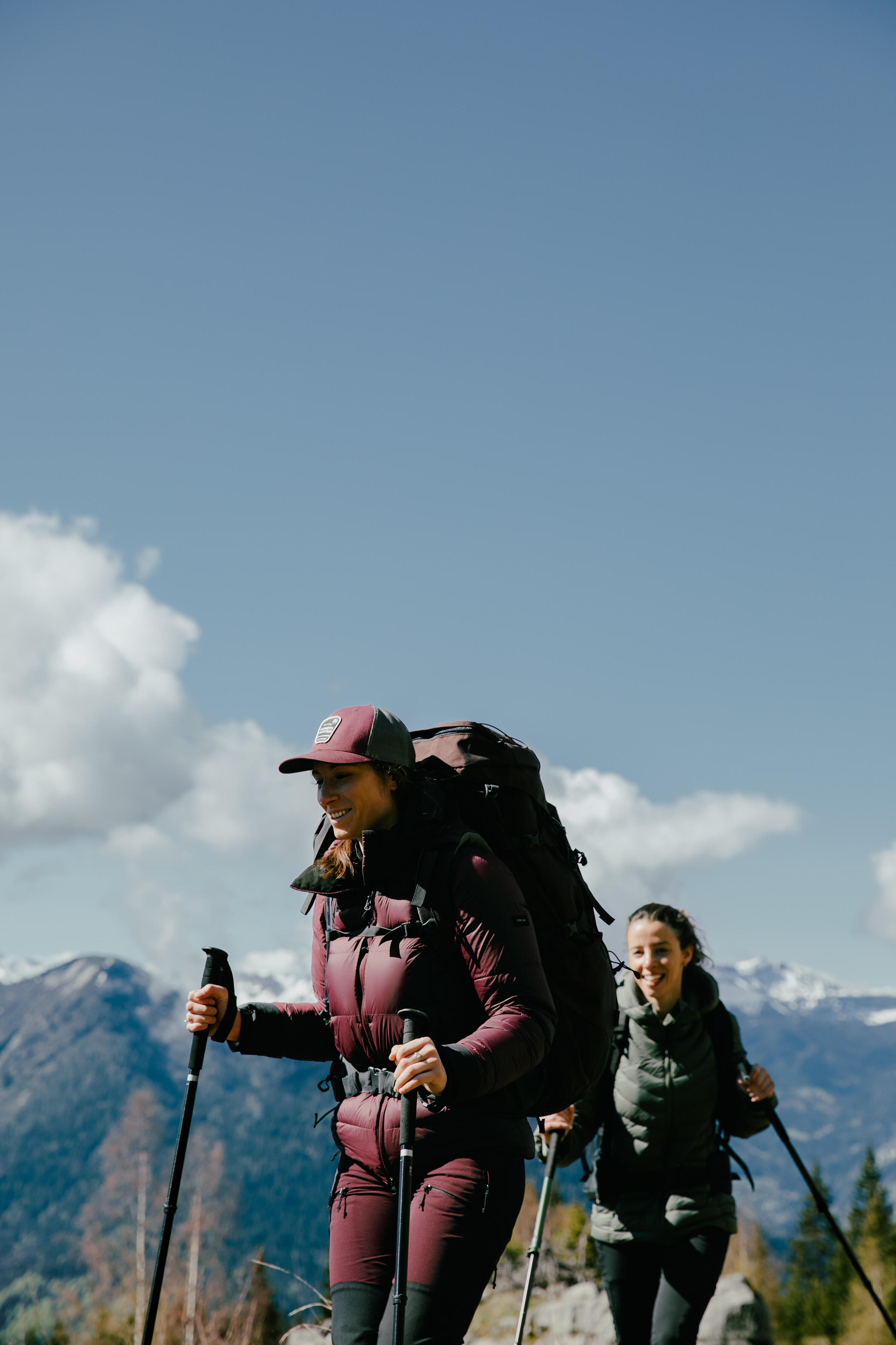 Gebraucht - Daunenjacke Damen Kapuze warm bis -20 °C Trekking - MT900 bordeau... 12/15