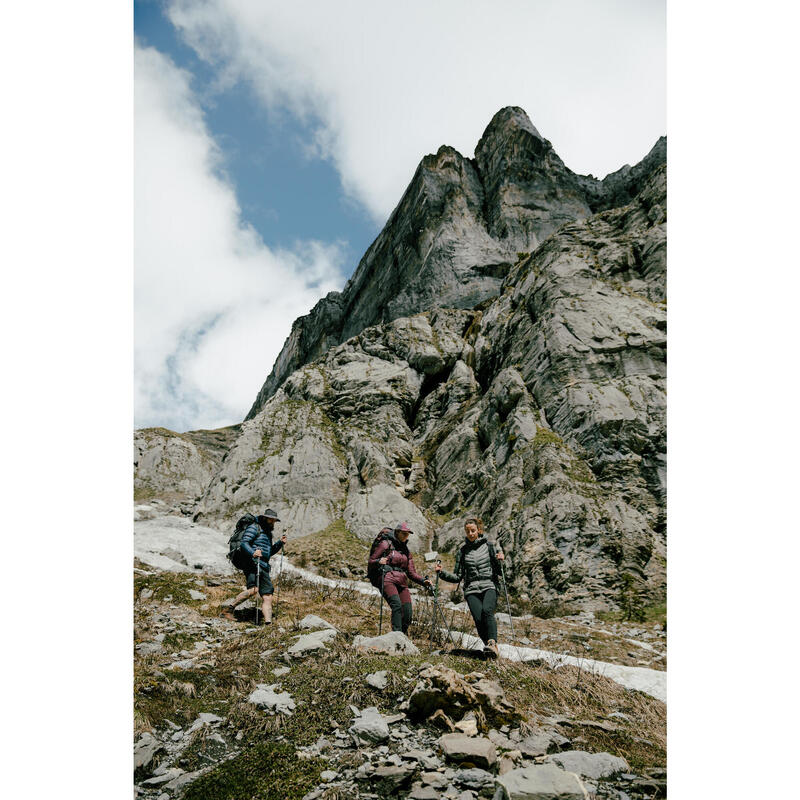Geacă călduroasă cu umplutură de puf cu glugă Trekking MT900 -20°c Bordo Damă