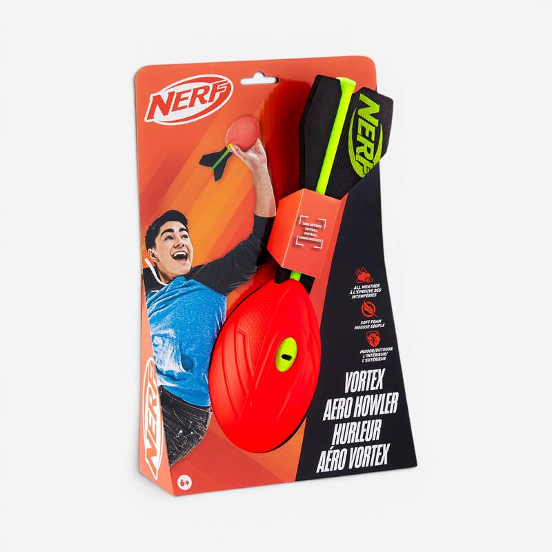 Minge de aruncat NERF Vortex de 32 cm pentru copii, portocalie sau verde