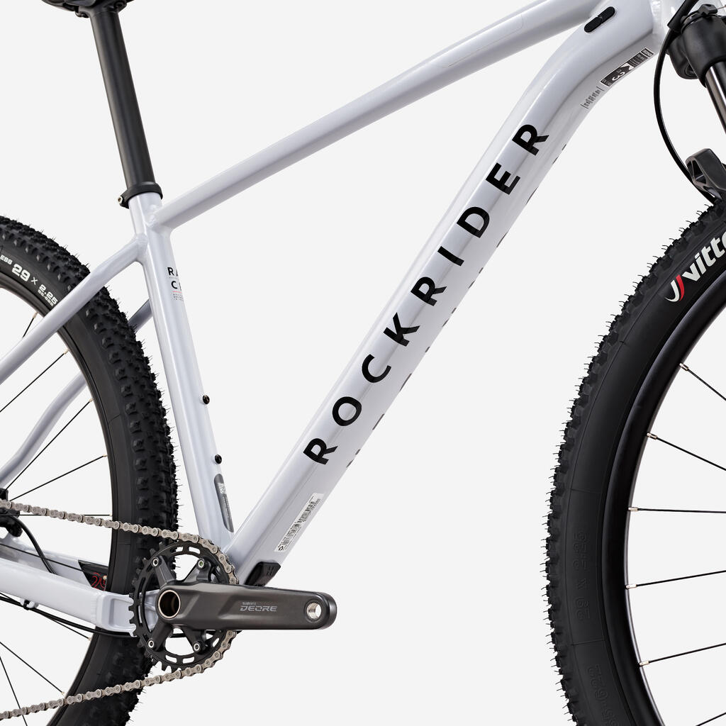 Velo vtt cross country race 700 cadre aluminium gris