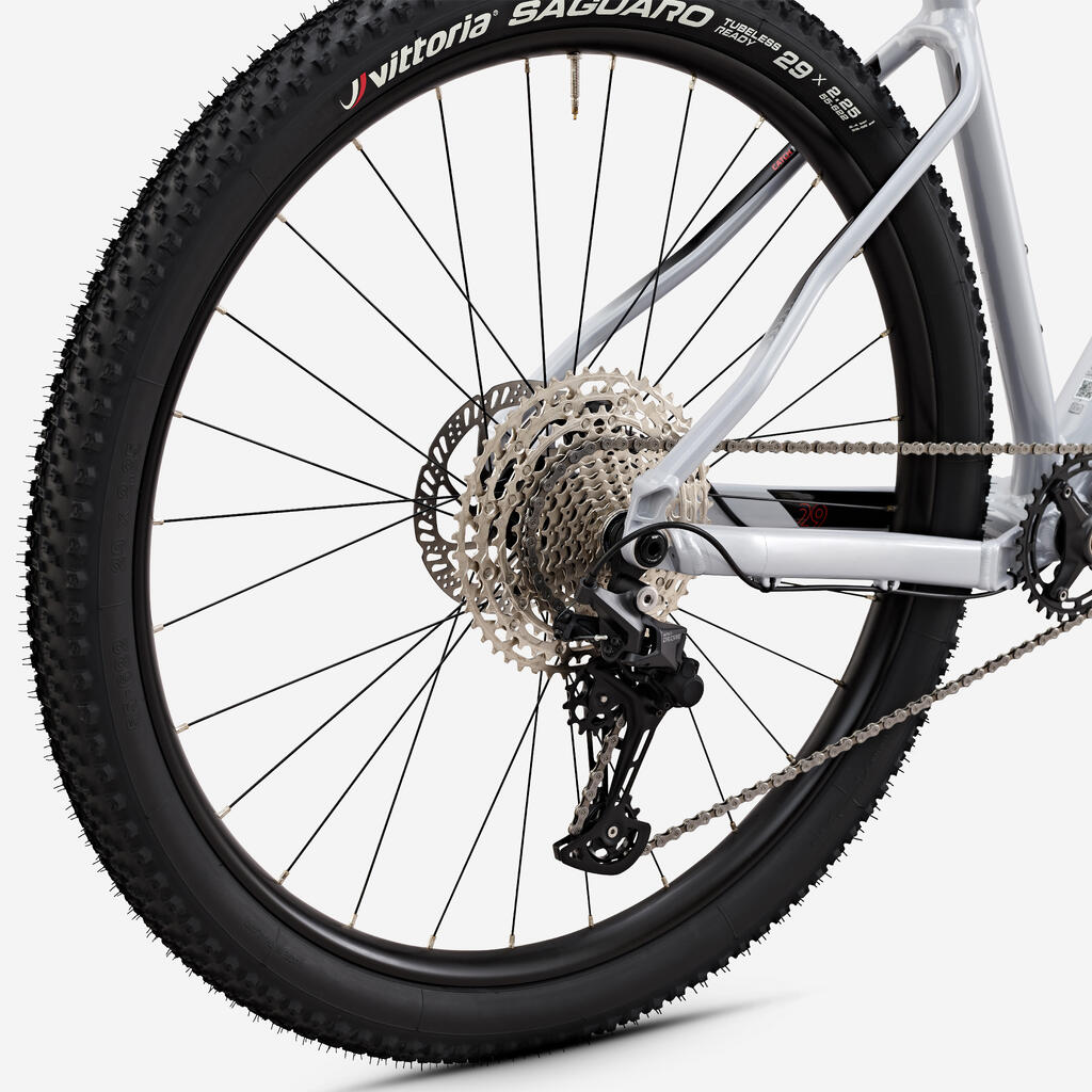 Velo vtt cross country race 700 cadre aluminium gris