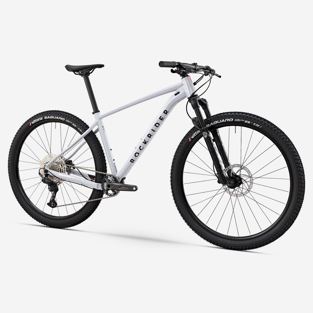 Velo vtt cross country race 700 cadre aluminium gris