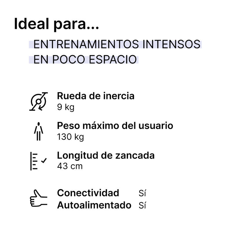 Elíptica Challenge Elliptical Rueda Delantera Plegable Autoalimentada Conectada