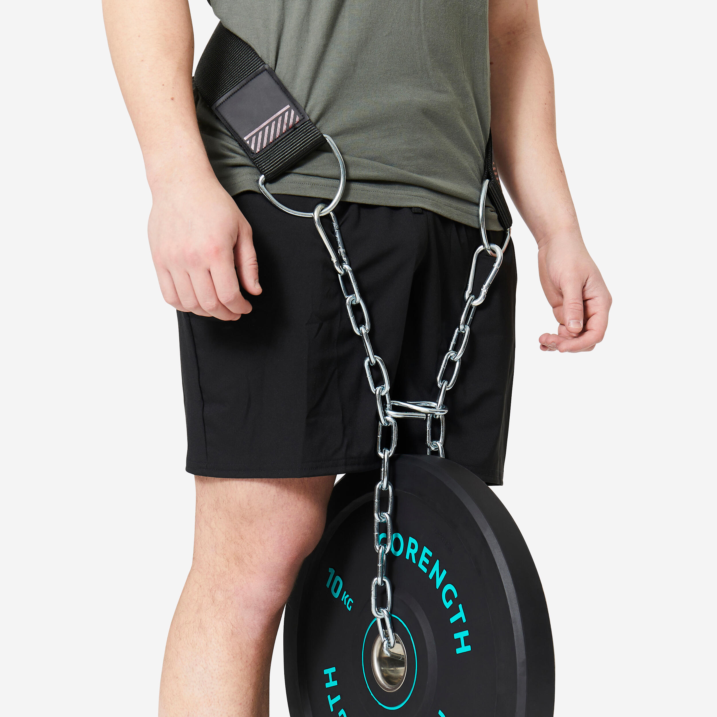 Weighted Dip Belt - 19'' Strap For Weight Lifting & Resistance - Adjustable Chain