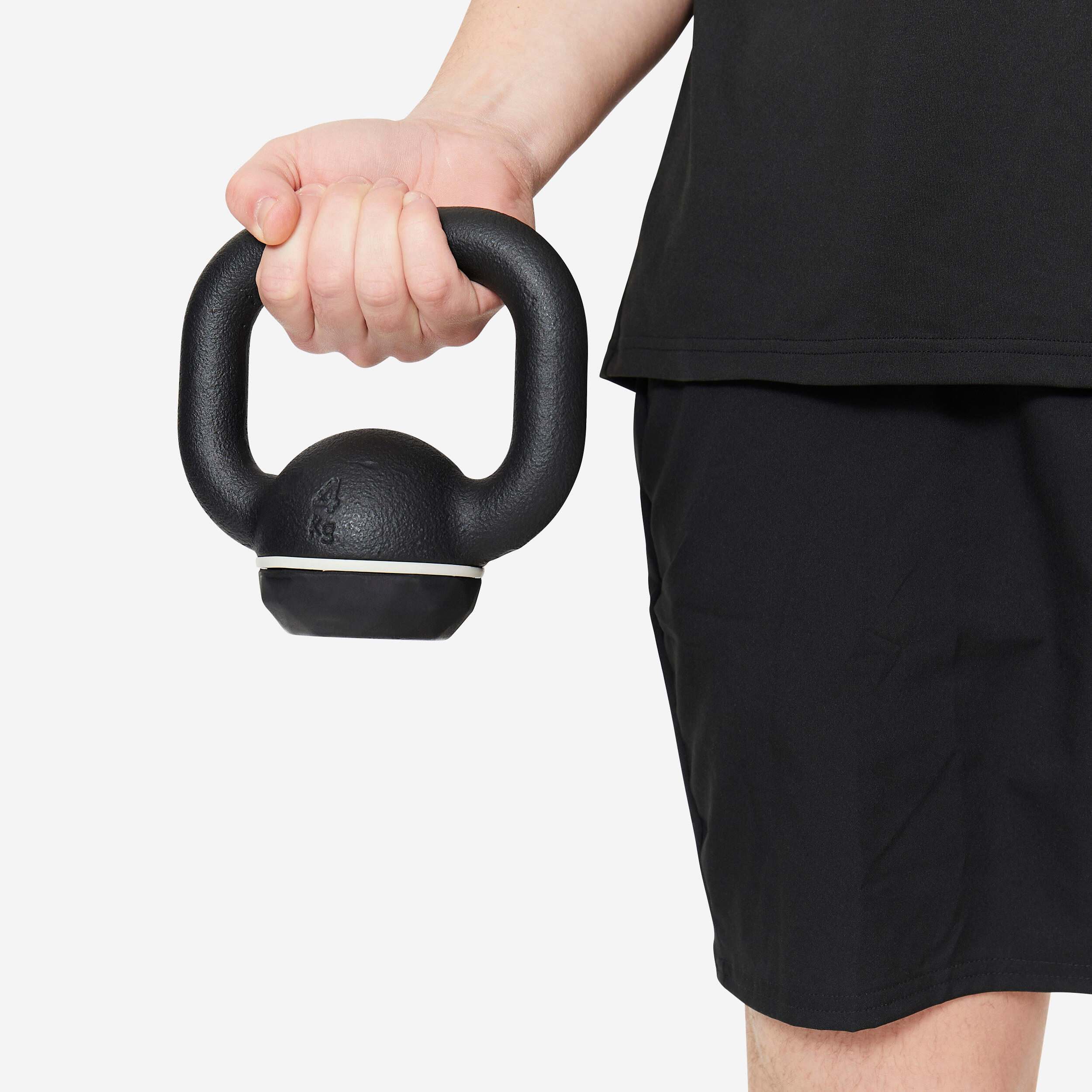 Pesa de hierro fundido con base de goma de 4 kg Kettlebell 3/17