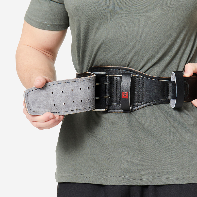 Ceinture lombaire de musculation en cuir noire pour les clubs et collectivites Decathlon Pro