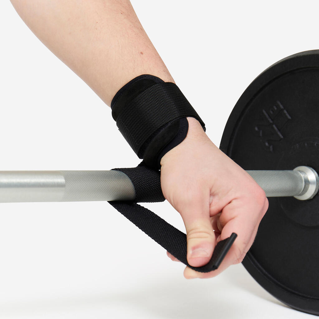 Weight Training Lifting Strap With Wrist Support - Black