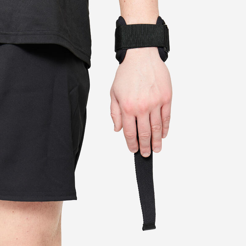 Lifting straps met polsband zwart