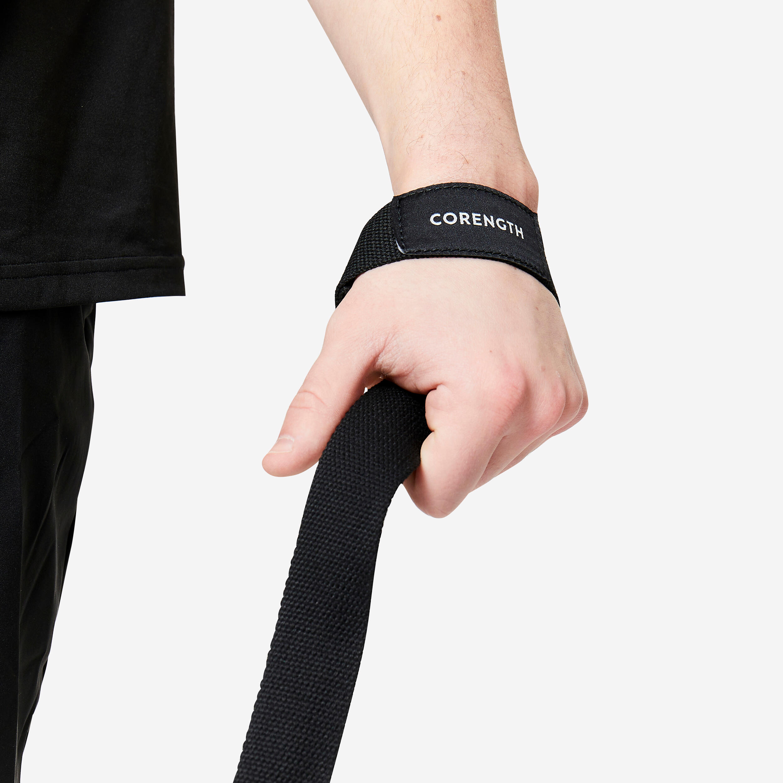 Bodybuilding pull strap - black