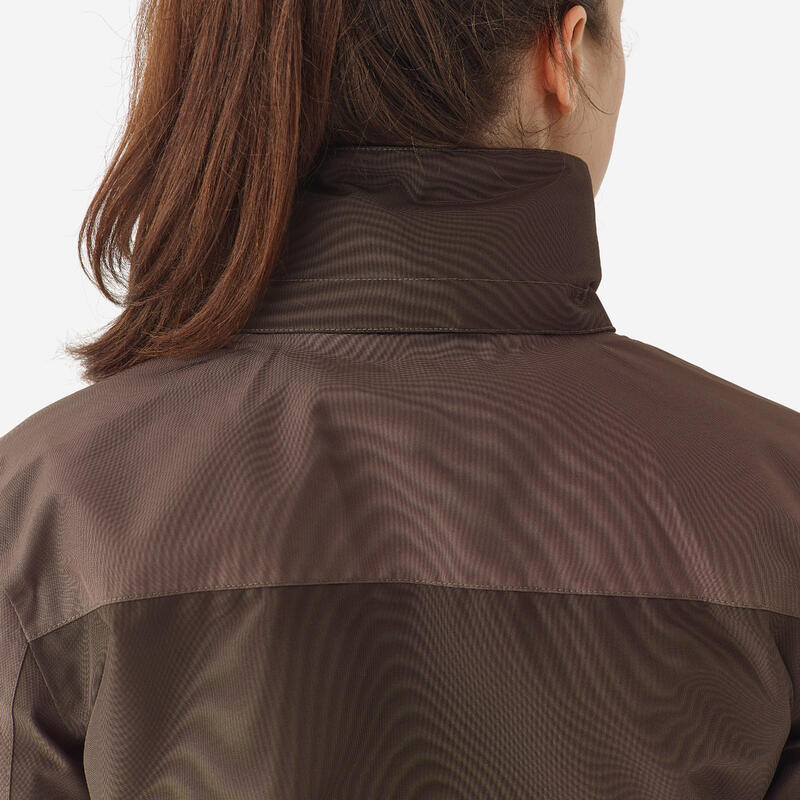 VESTE FEMME IMPERMÉABLE RESISTANTE 500 MARRON