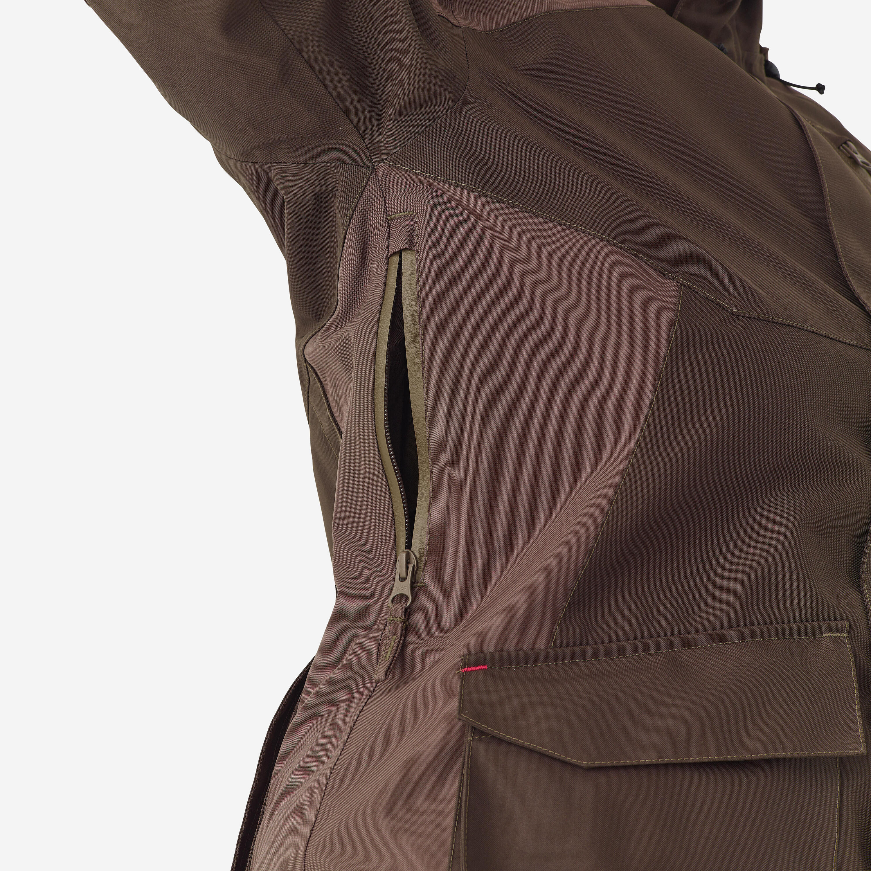 Giacca donna 500 impermeabile marrone 9/12