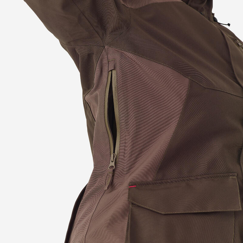 VESTE FEMME IMPERMÉABLE RESISTANTE 500 MARRON