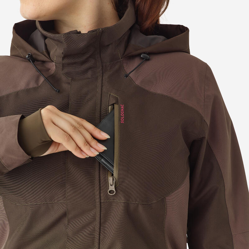 Jagd-Regenjacke 500 Damen strapazierfähig braun