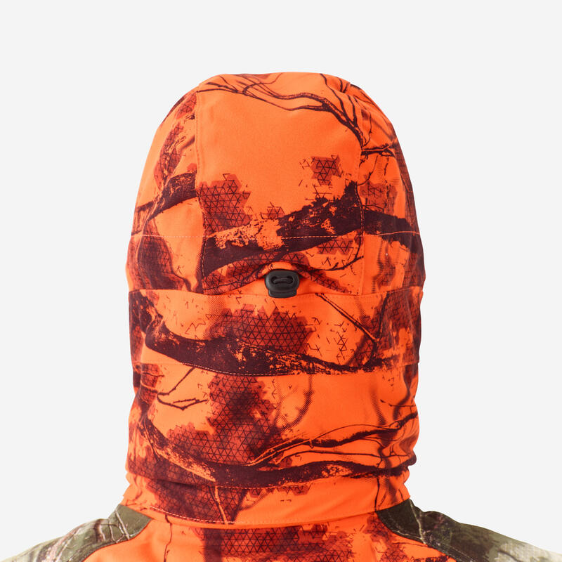 Kurtka  damska 3 w 1 Solognac 500 wodoodporna camo fluo