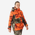 Veste chasse femme 3 en 1 chaude imperméable silencieuse camouflage fluo 500