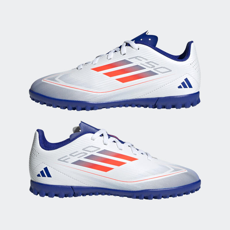 Voetbalschoenen voor kinderen F50 Club Turf wit