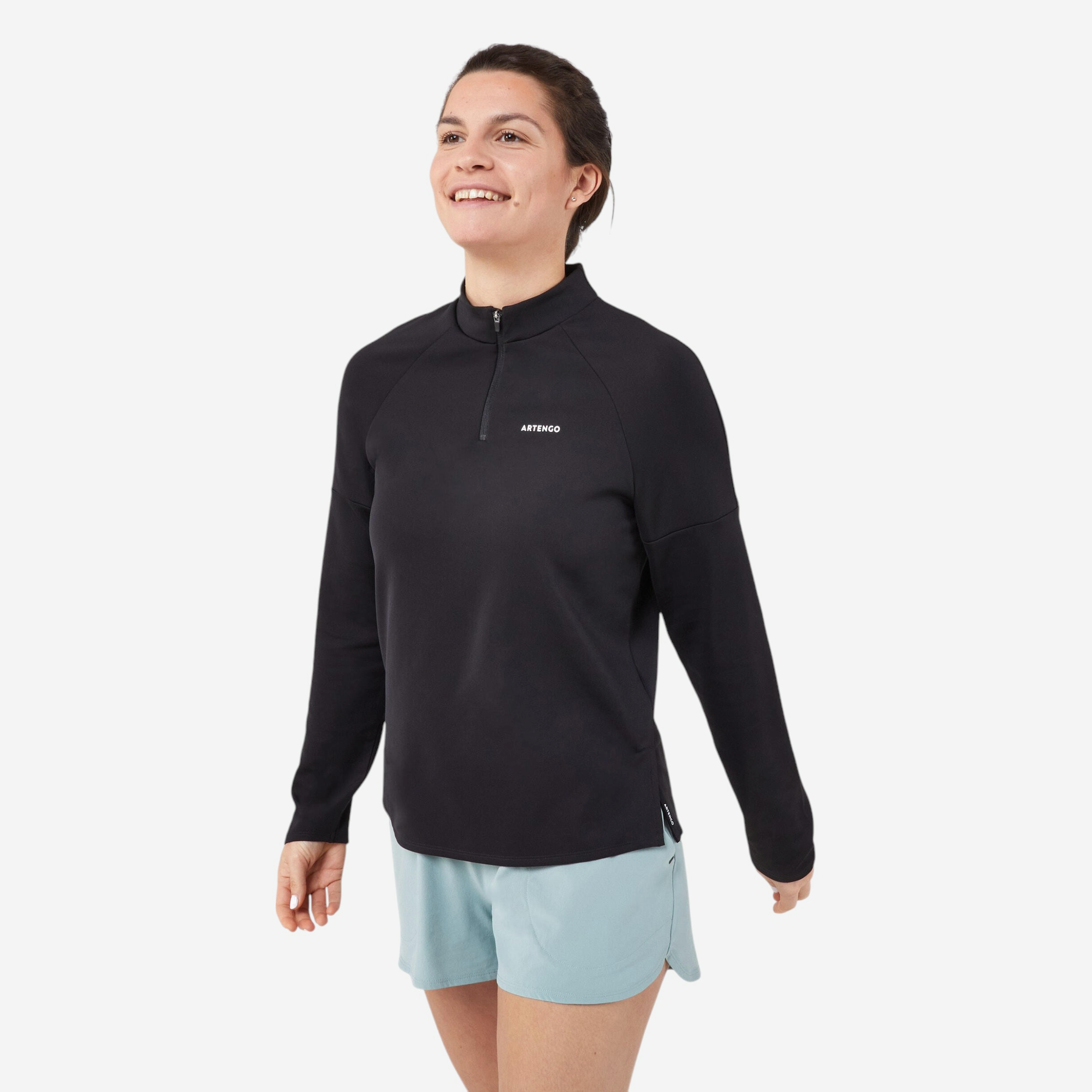 T-shirt tennis manches longues femme thermic - tts ml th femme noir - Tennis - Artengo- Clubs - Entreprises - Collectivités - Associations