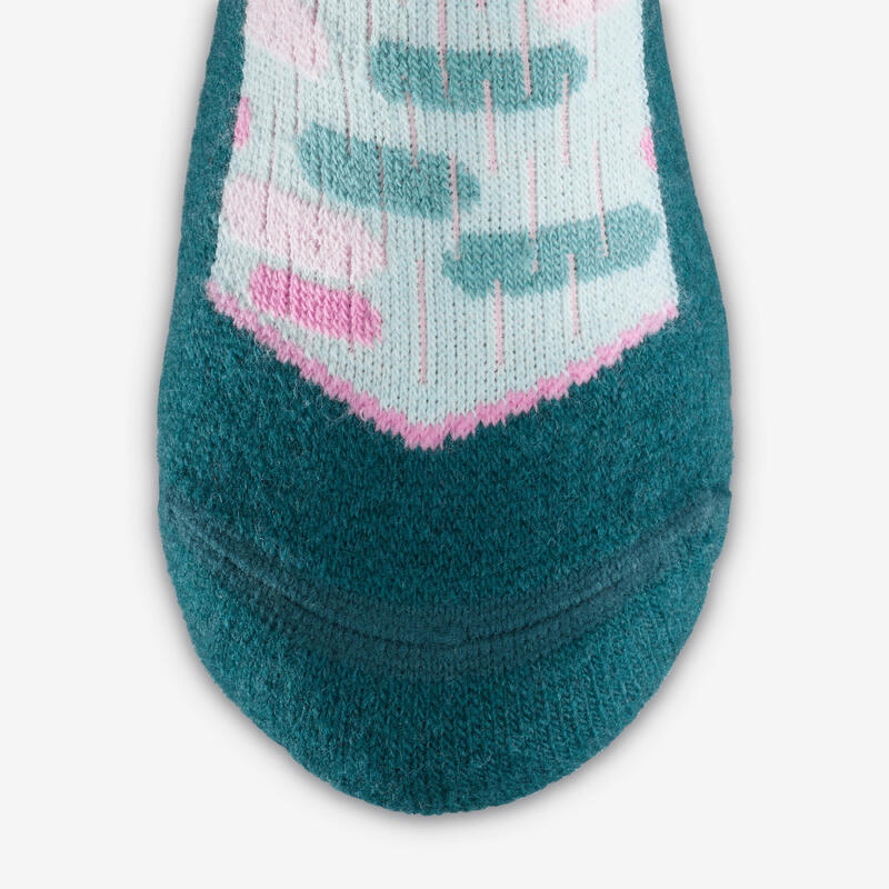 CHAUSSETTES DE SKI ET SNOWBOARD ENFANT 100 - MOTIFS BLEU