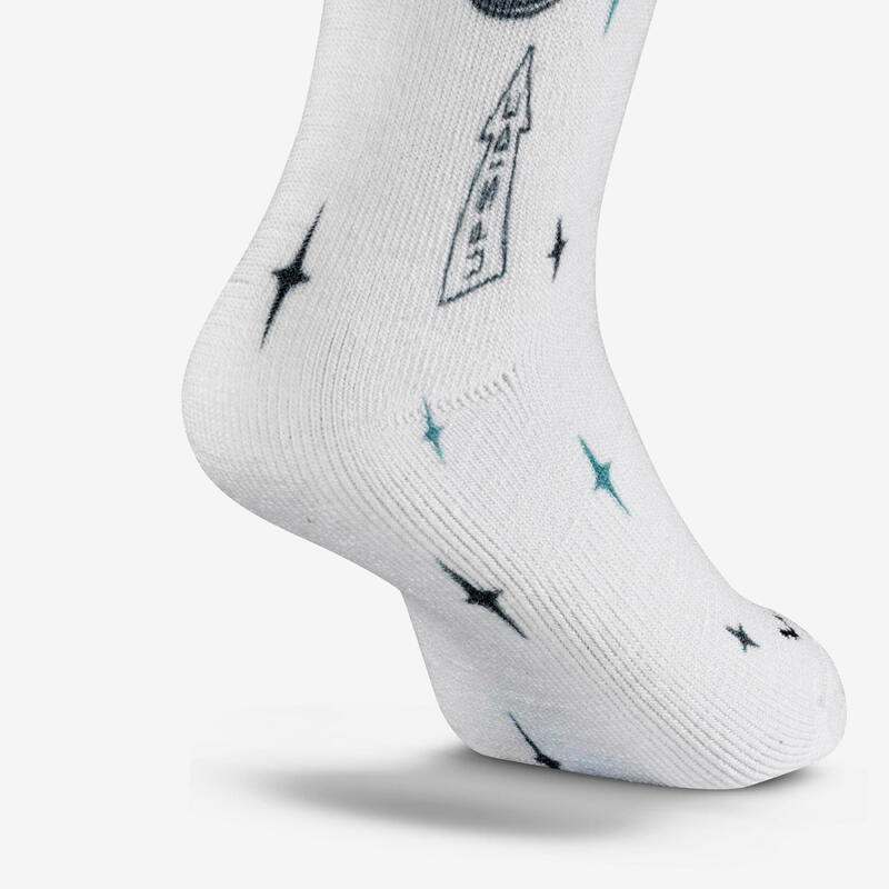 Chaussettes de ski chaudes enfant, 100 blanc