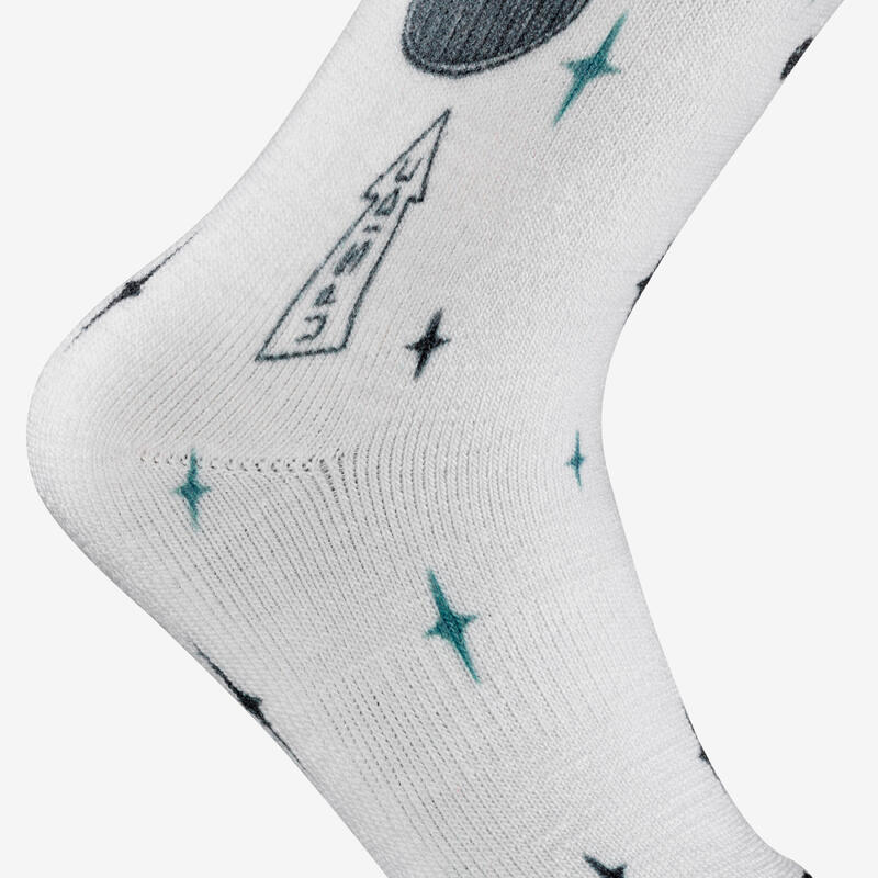 Chaussettes de ski chaudes enfant, 100 blanc