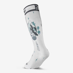 Chaussettes de ski chaudes enfant, 100 blanc