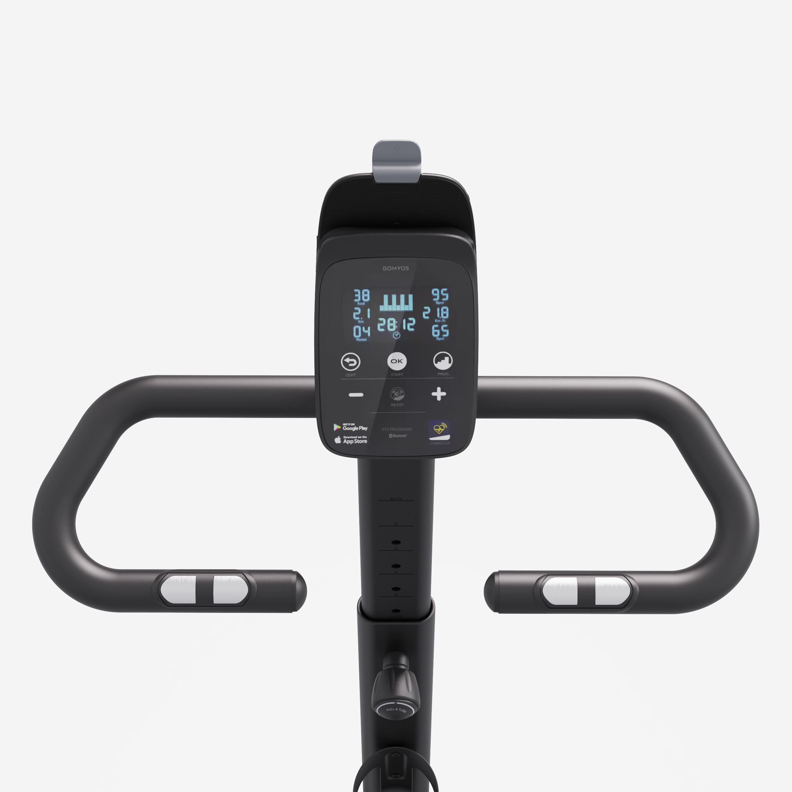Vélo stationnaire connecté et auto-alimenté - EB 520 B - DOMYOS