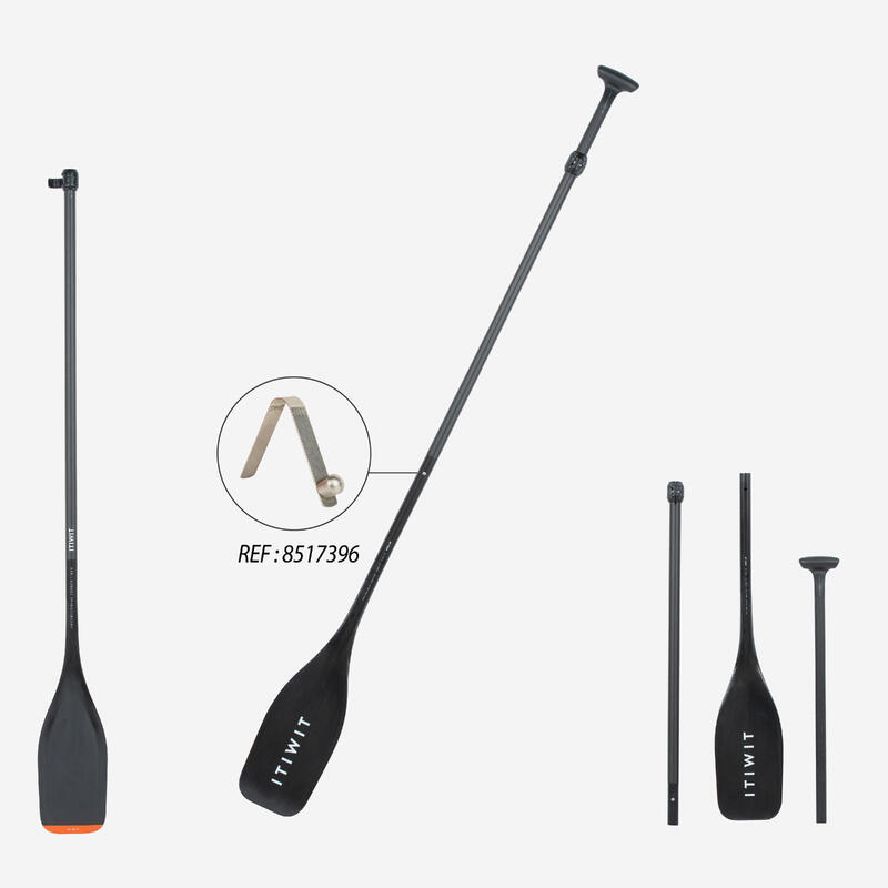 Pagaie de stand up paddle 900 carbon din 3 segmente 165-205 cm