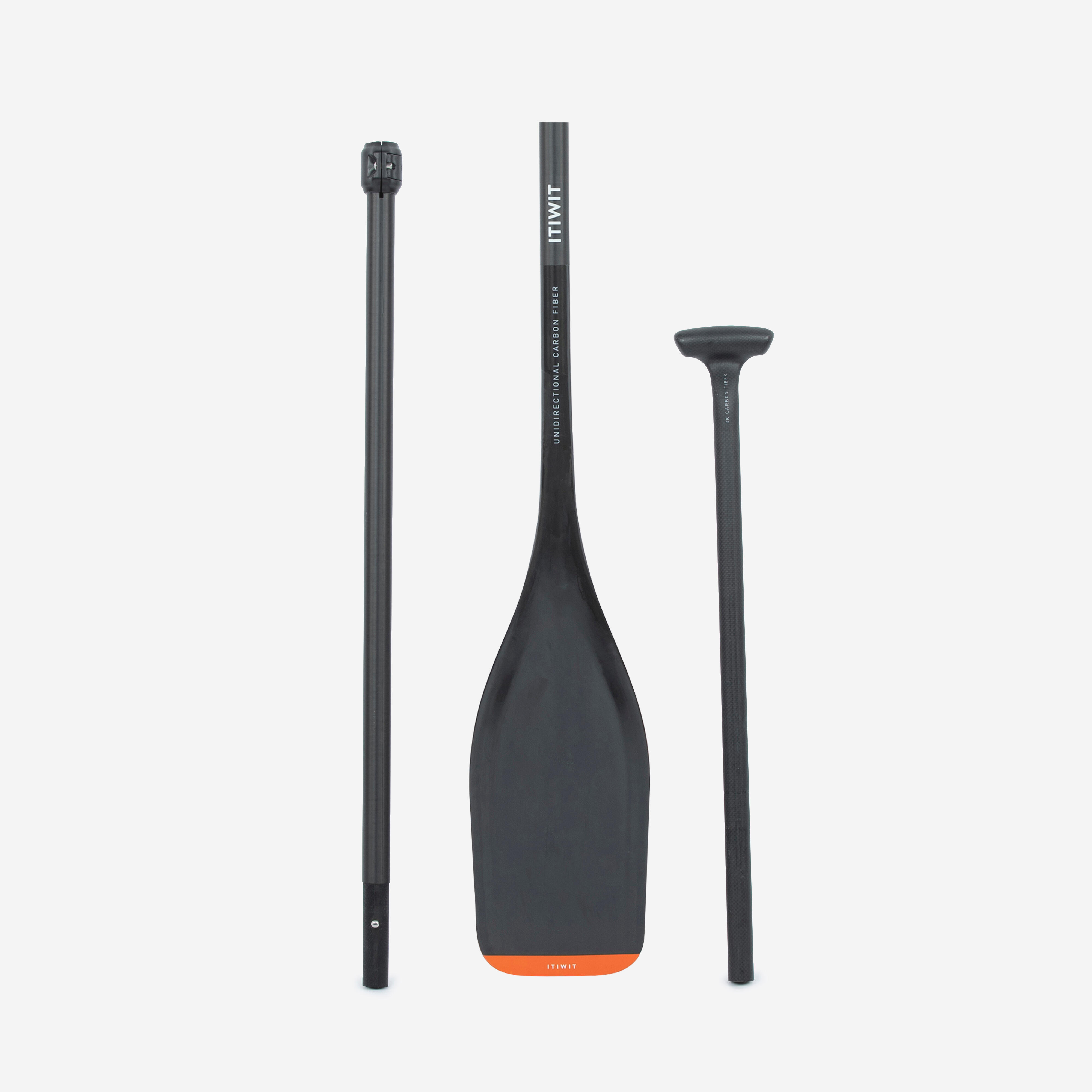 Pagaia de stand up paddle 900 carbono regulável desmontável 3 partes (165-205cm)