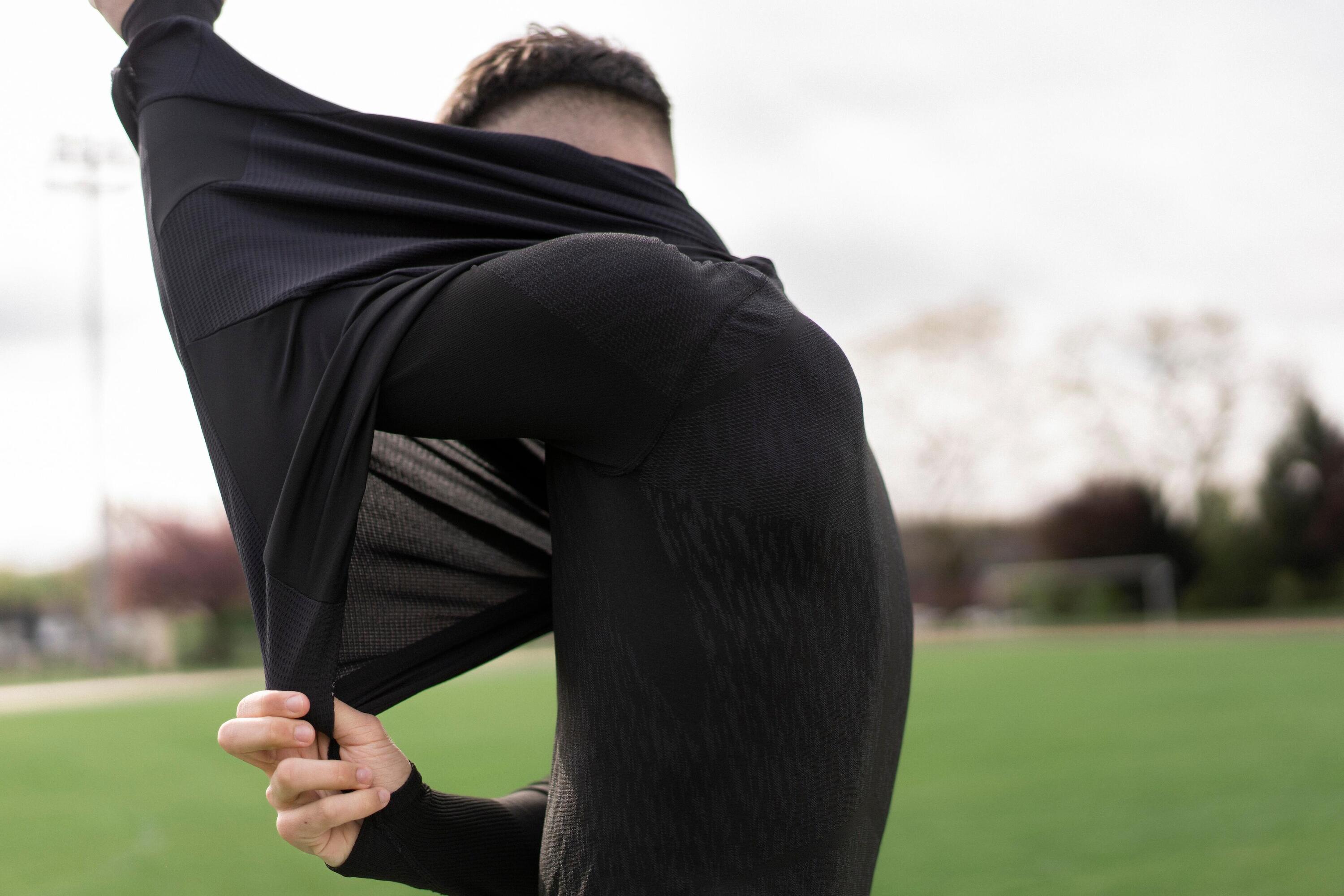 Sous-maillot de foot thermique seamless manches longues mixte, Keepdry cerise 11/12