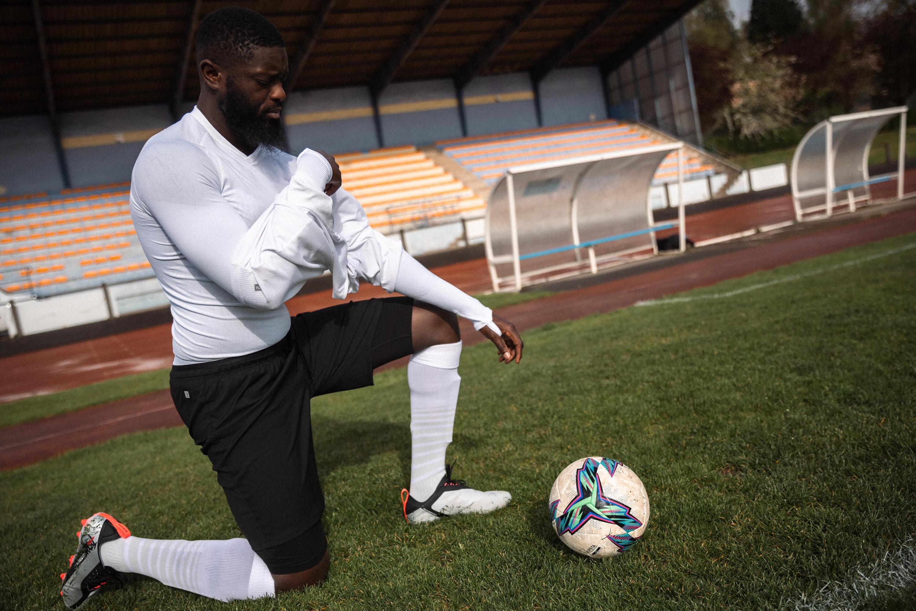 Sous-maillot de foot thermique seamless manches longues mixte, Keepdry cerise 8/12
