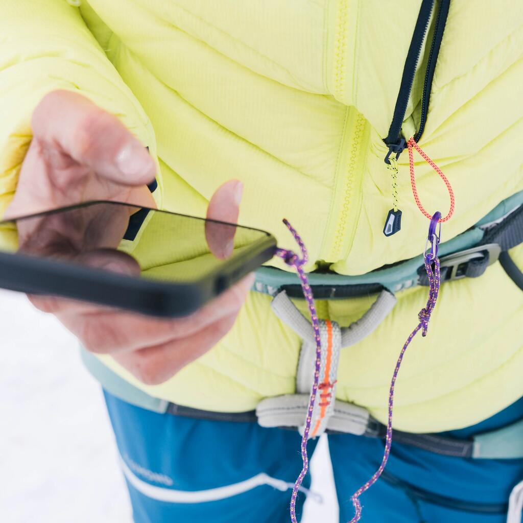 Moteriška alpinizmo pūkinė striukė, tamsiai mėlyna su melsva