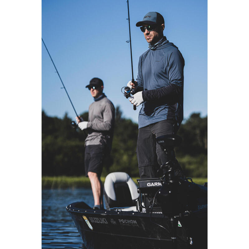 Camisola de Pesca Anti-UV com Capuz 500 Azul
