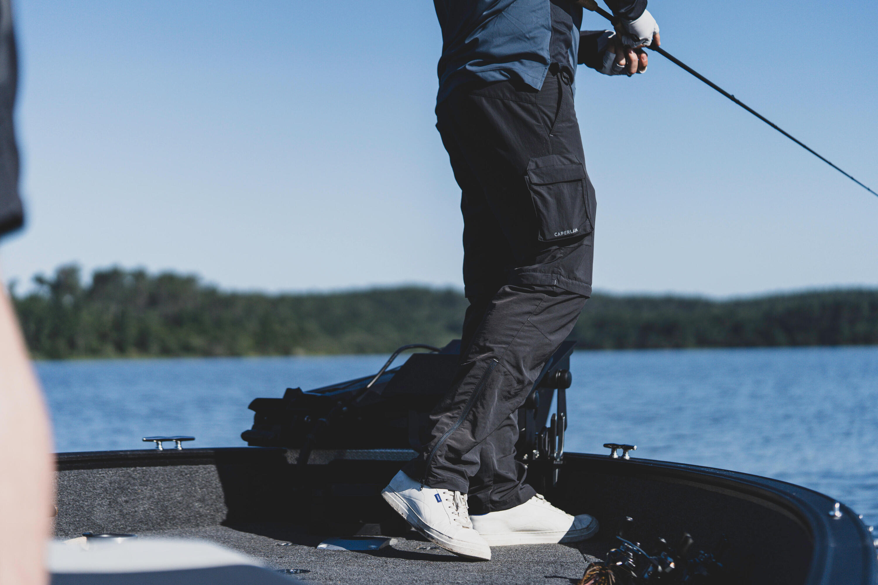 Pantalón Pesca FT 500 Hombre Gris Convertible Anti-UV UPF 50+ 12/14