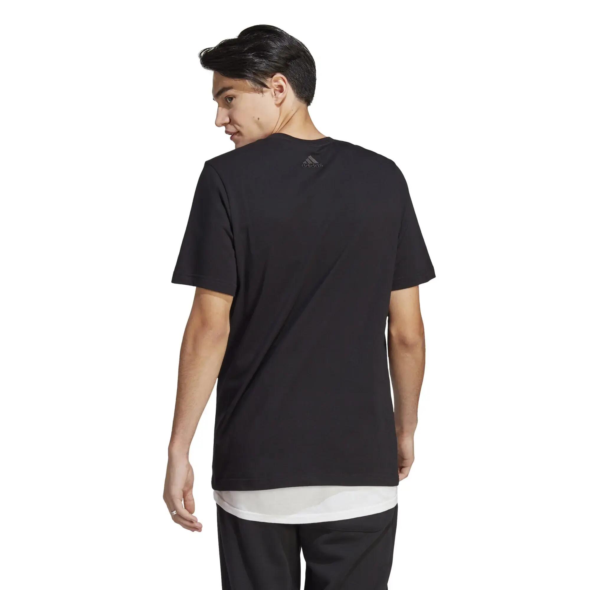 Camiseta manga corta de fitness para Hombre Adidas negro 2/4