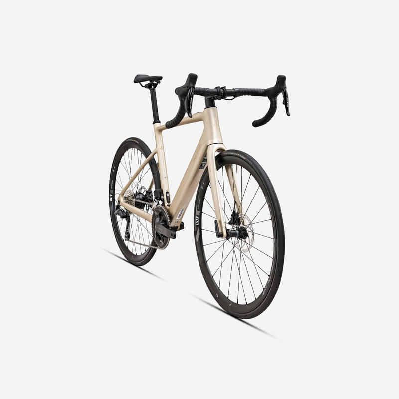 Elektrische racefiets carbon E-EDR CF Mahle X20 Shimano 105 Di2 beige