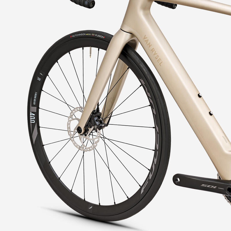 Vélo route carbone électrique - E-EDR CF Mahle X20 Shimano 105 Di2 beige