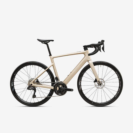 Bicicleta Carretera E-EDR CF Mahle X20 Beis Eléctrica Carbono Shimano 105 Di2