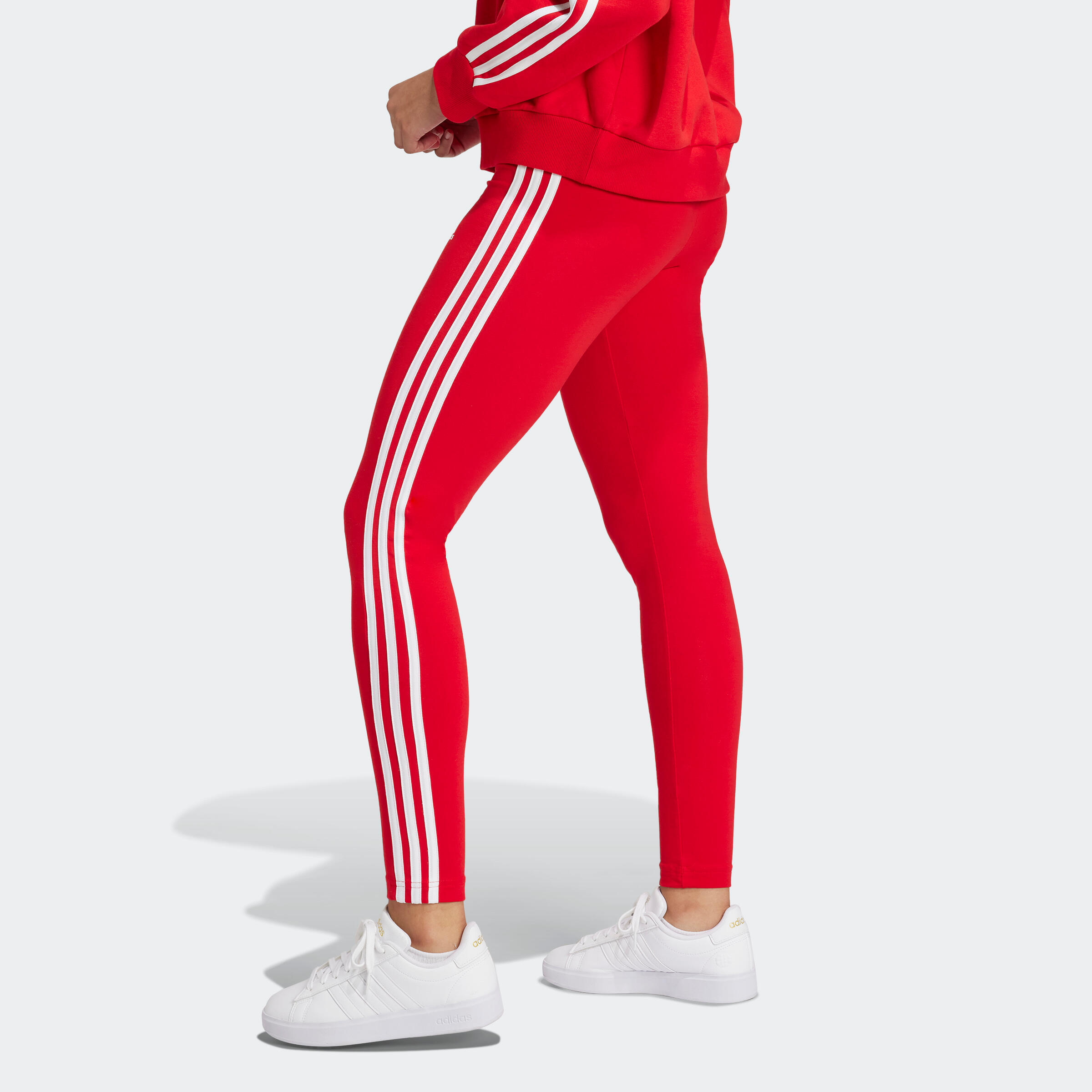 Legging imprimé 3 bandes Adidas femme - rouge 3/6