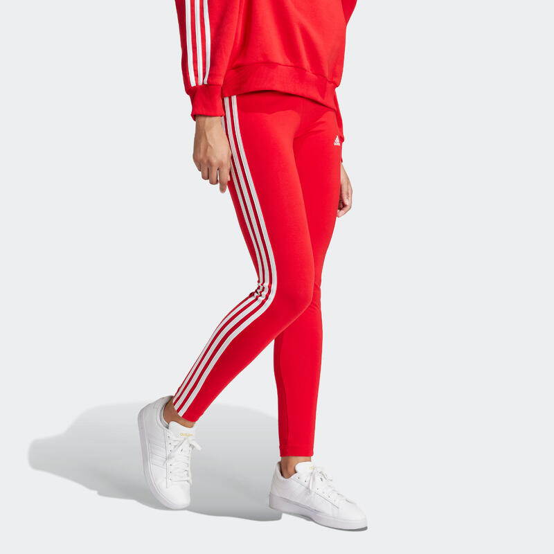 ADIDAS Leggings Damen 3 Streifen - rot 