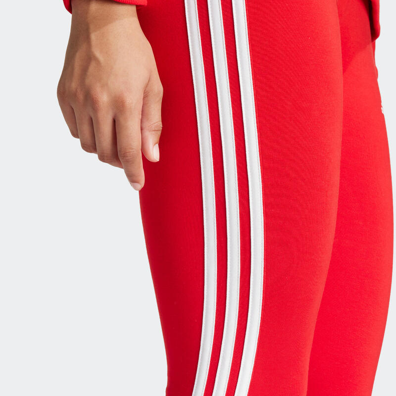 ADIDAS Leggings Damen 3 Streifen - rot 