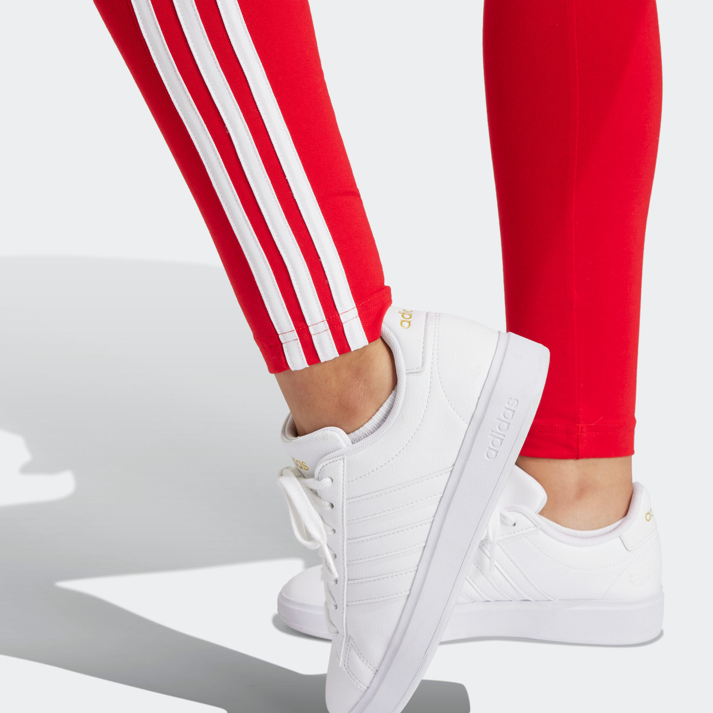 Legging voor dames 3 strepen ADIDAS rood ADIDAS | Decathlon