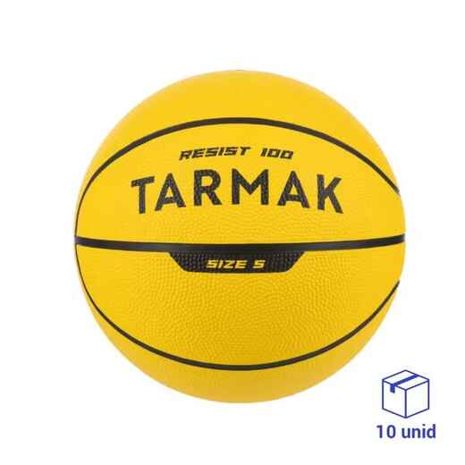 Balón Básquetbol Tarmak R100 Talla 5 Amarillo