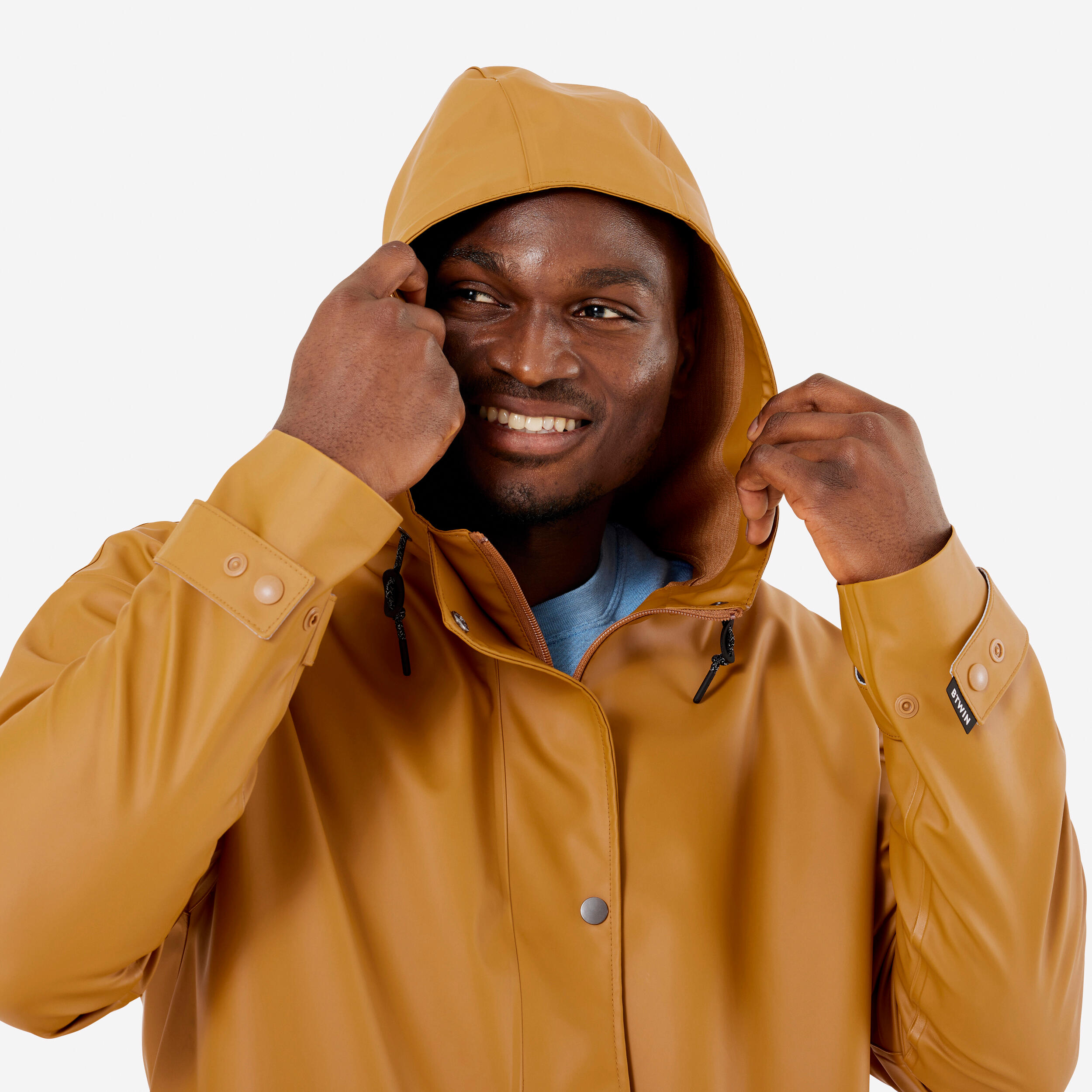 Unisex Waterproof City Cycling Parka - ochre | Decathlon